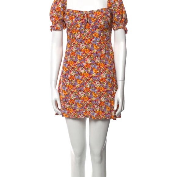Iris Floral Print Puff Sleeve Mini-Dress - Picture 6 of 6
